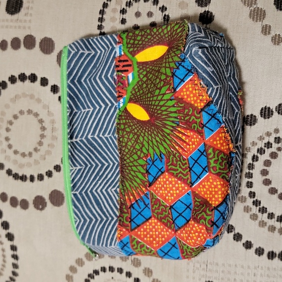 Handmade Multicolored Artisan Makeup Cosmetic Bag Toiletry Pouch Organizer - Picture 3 of 7